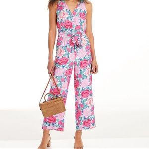 NWOT Vineyard Vines Kentucky Derby  Rose Jumpsuit, size 8